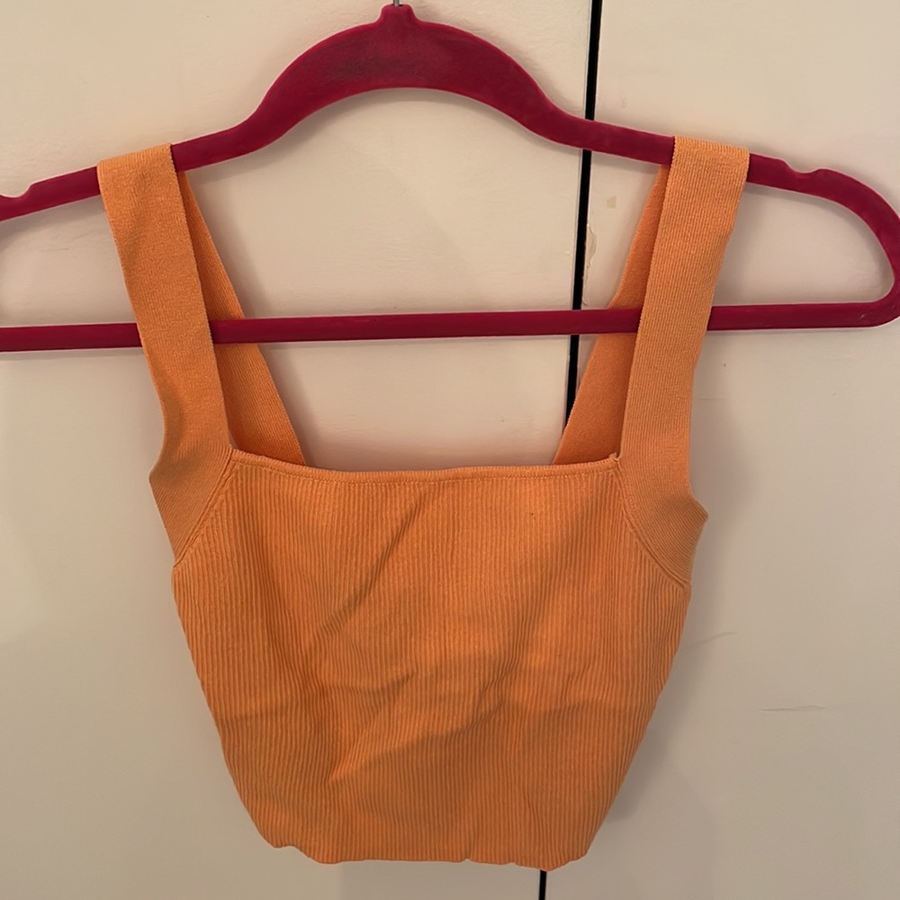 Zara Basic Orange Tank, Size Medium
